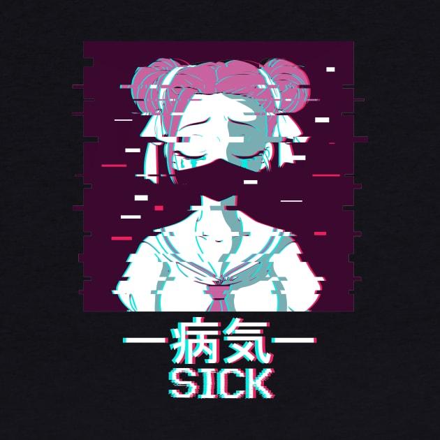 Sick Geisha Vaporwave Anime Aesthetic Gift by Alex21